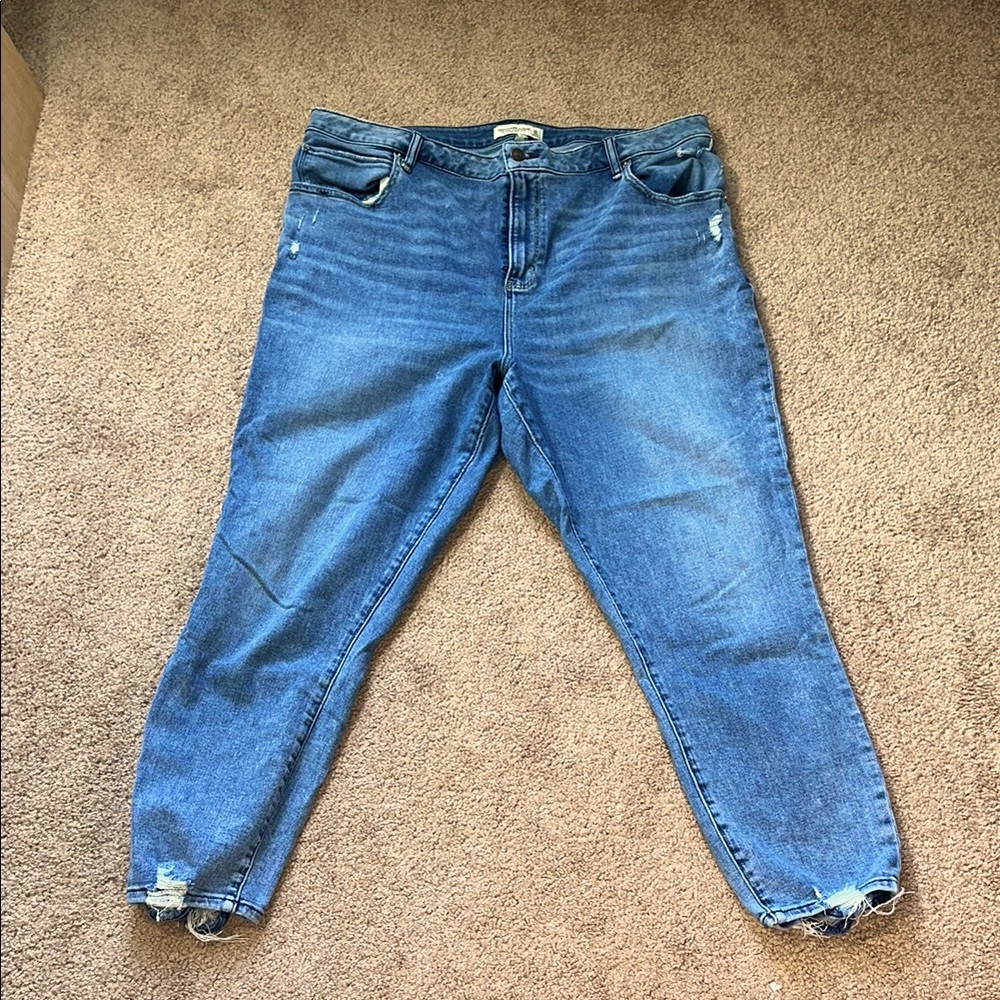Women's Abercrombie & Fitch Blue Distressed Jeans